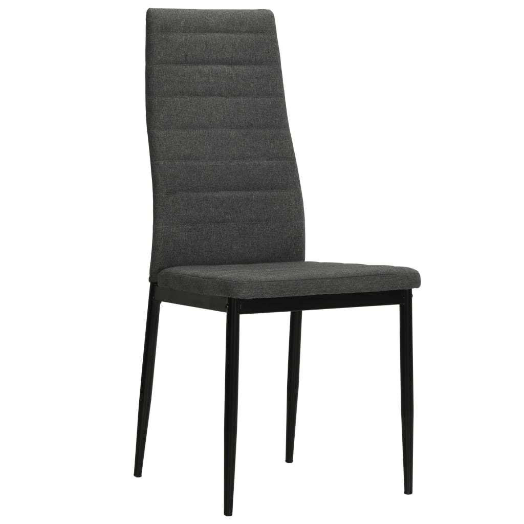 vidaXL Трапезни столове, 6 бр, тъмносиви, текстил