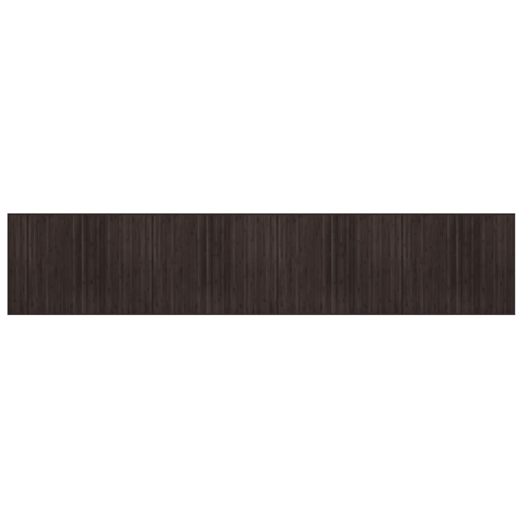 vidaXL Килим, правоъгълен, тъмнокафяв, 80x400 см, бамбук