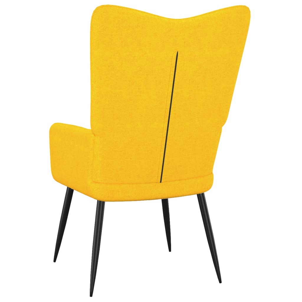 vidaXL Релаксиращ стол с табуретка, горчица жълто, плат