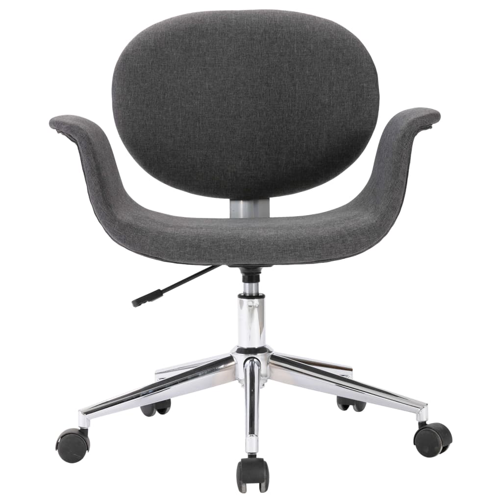 vidaXL Въртящ се трапезен стол, сив, текстил