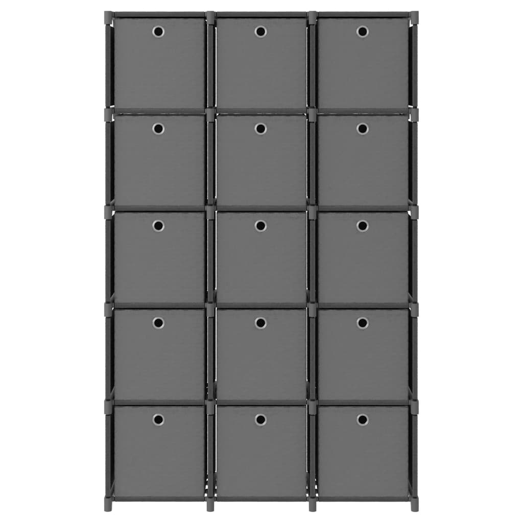 vidaXL Органайзер с 15 отделения с кутии, сив, 103x30x175,5 см, плат