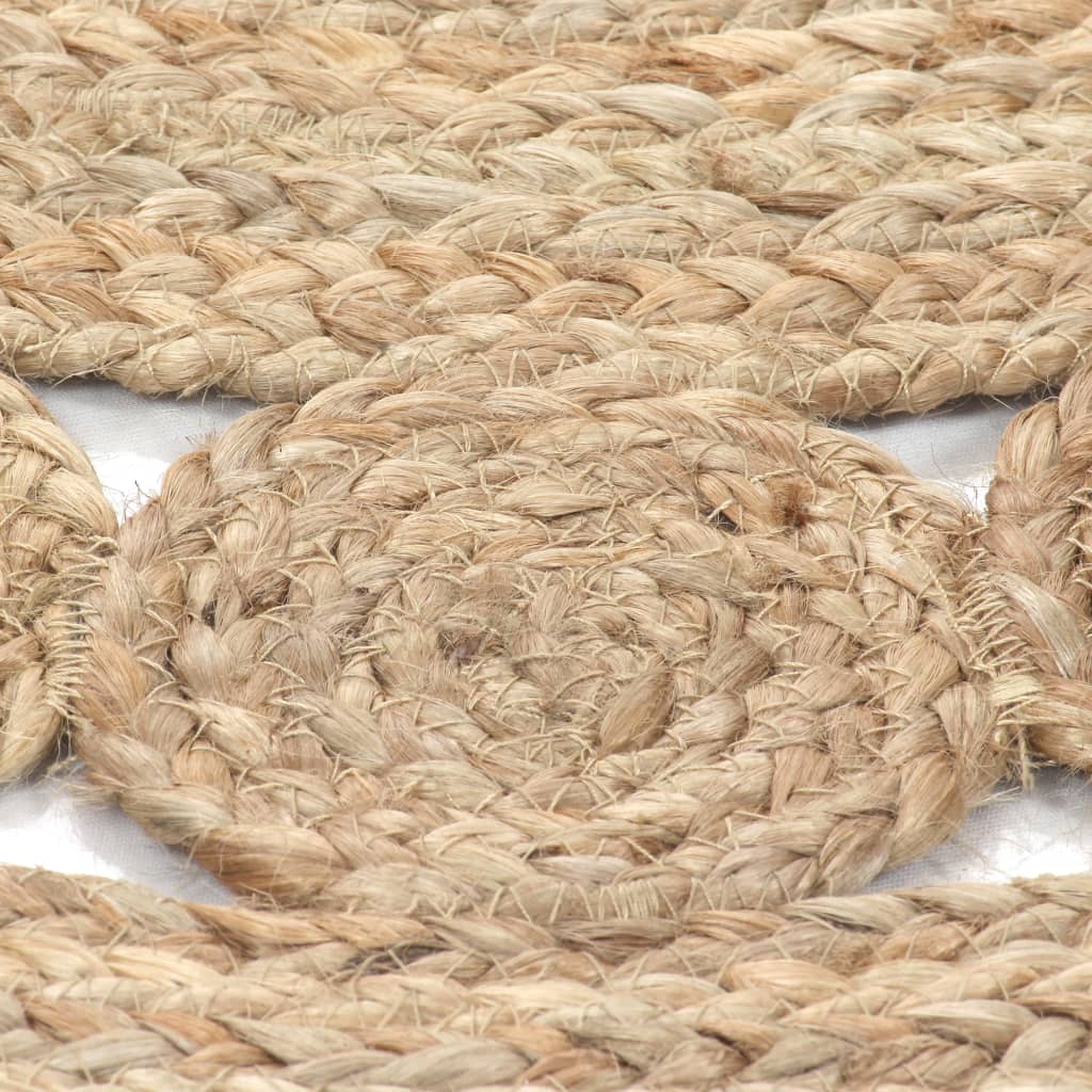 vidaXL Килим с плетен дизайн, юта, 180 см, кръгъл