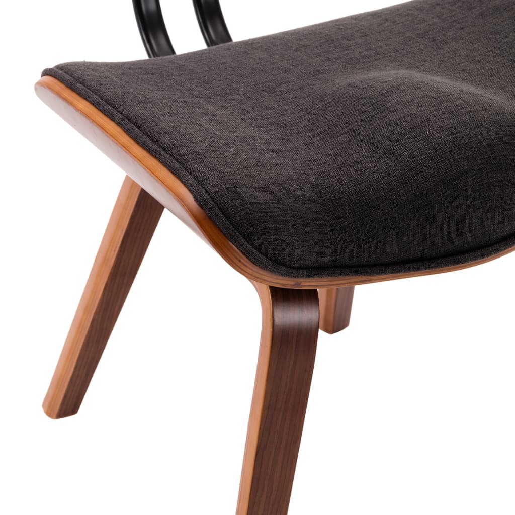 vidaXL Трапезни столове, 4 бр, сиви, извито дърво и текстил