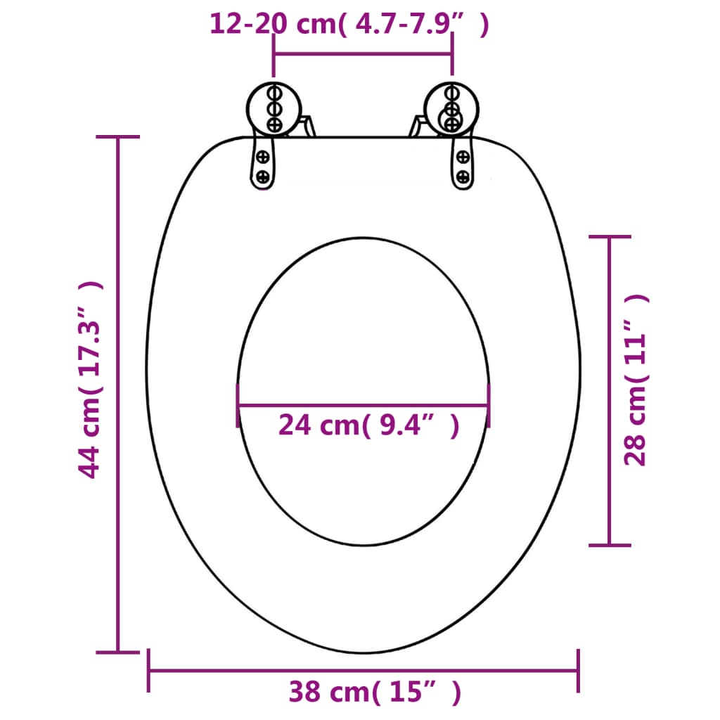 vidaXL WC тоалетна седалка с капак, МДФ, дизайн зелени водни капки