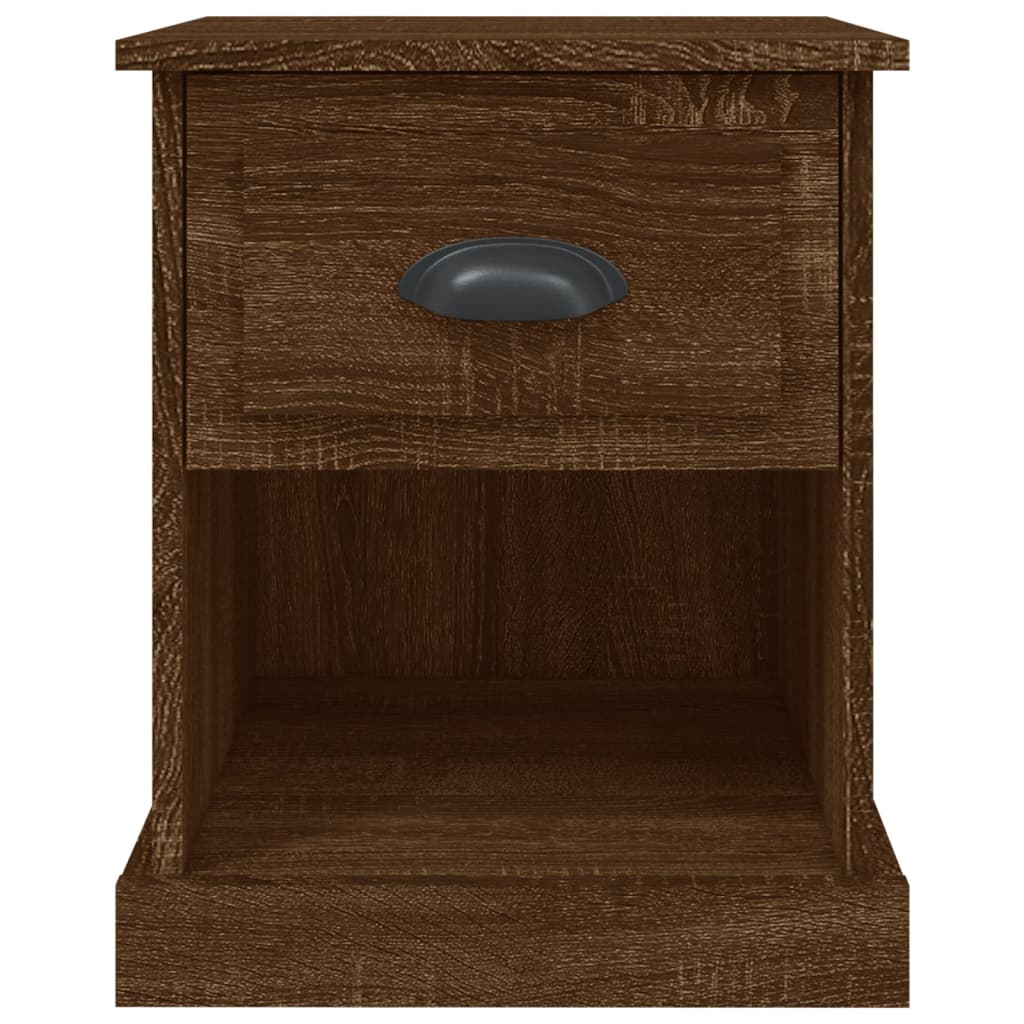 vidaXL Нощно шкафче, кафяв дъб, 39x39x47,5 см, инженерно дърво