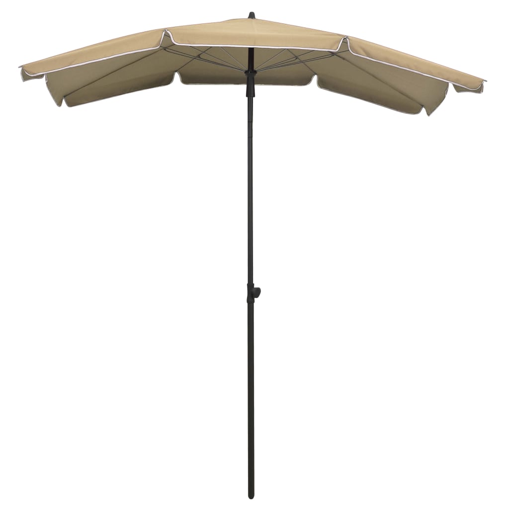 vidaXL Градински чадър с прът, 200x130 см, таупе