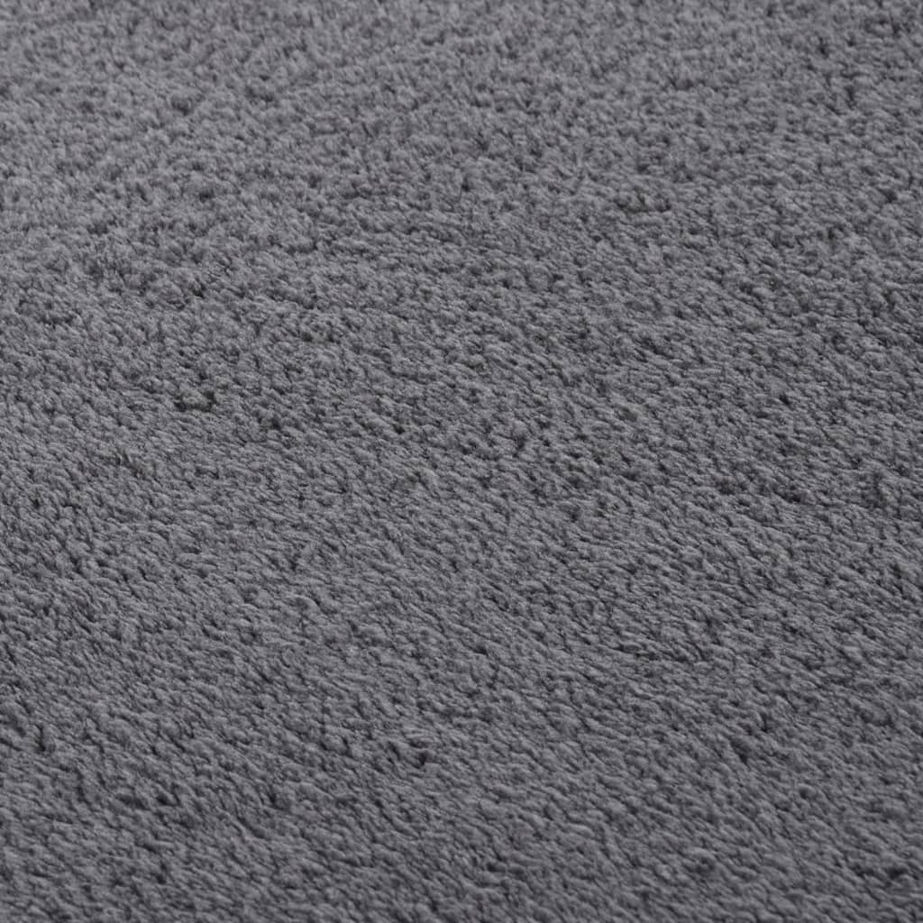 vidaXL Миещ се килим мек къс косъм 160x230 см противоплъзгащ антрацит
