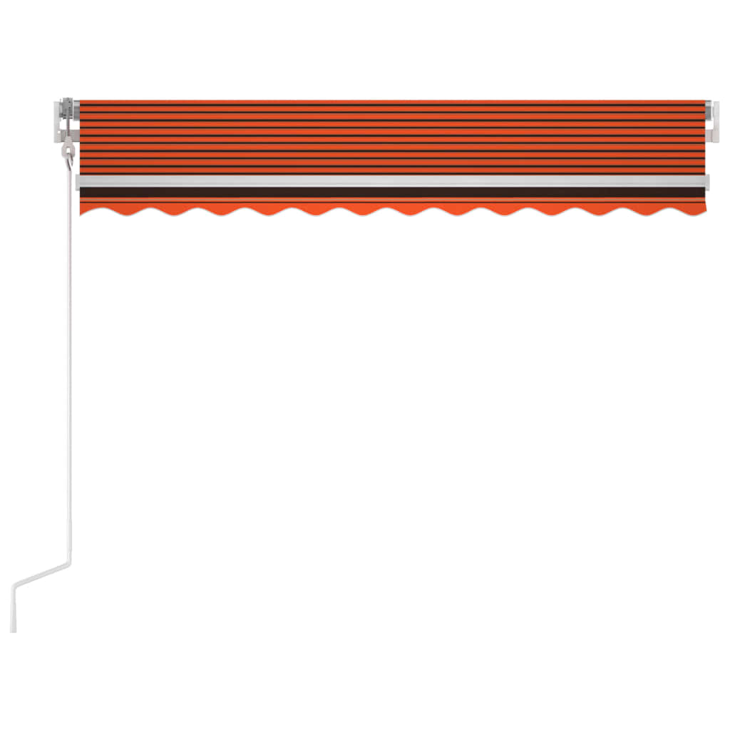 vidaXL Автоматичен сенник, LED и сензор за вятър, 350x250 см, оранжево