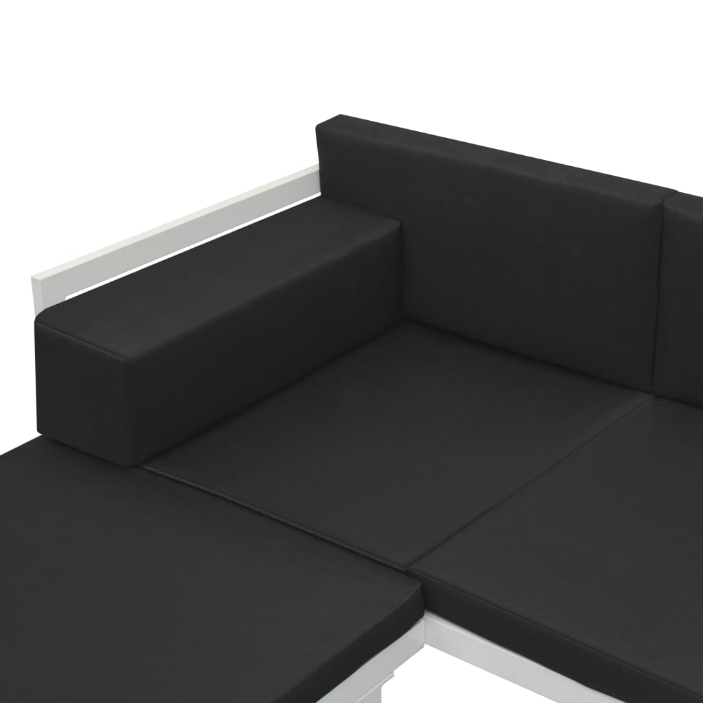 vidaXL Градински комплект от 5 части, textilene, алуминий, черен