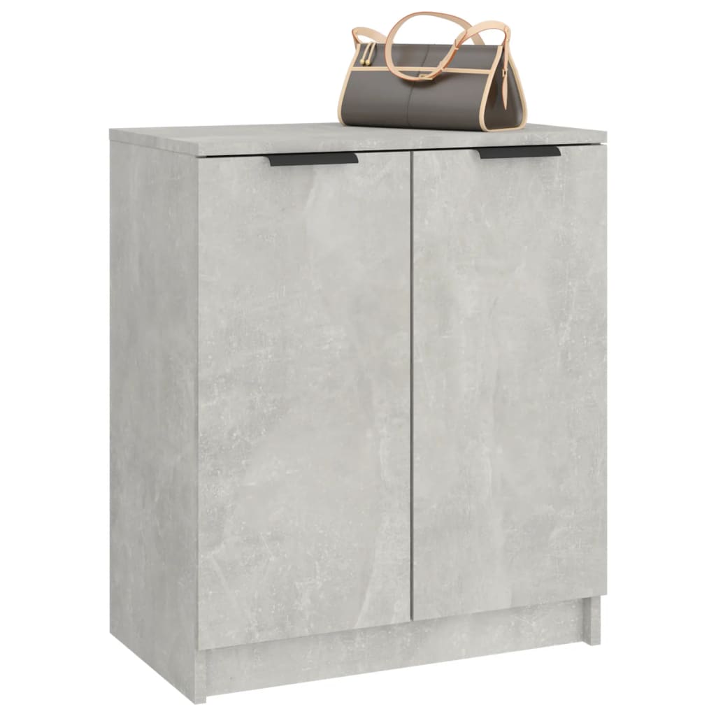 vidaXL Шкаф за обувки, бетонно сив, 59x35x70 см, инженерно дърво