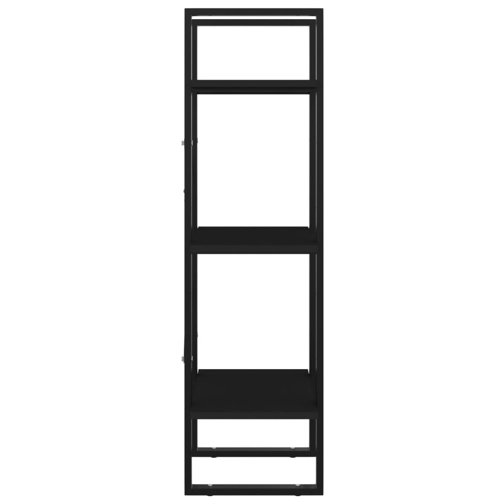 vidaXL 3-етажна библиотека, черна, 40x30x105 см, ПДЧ
