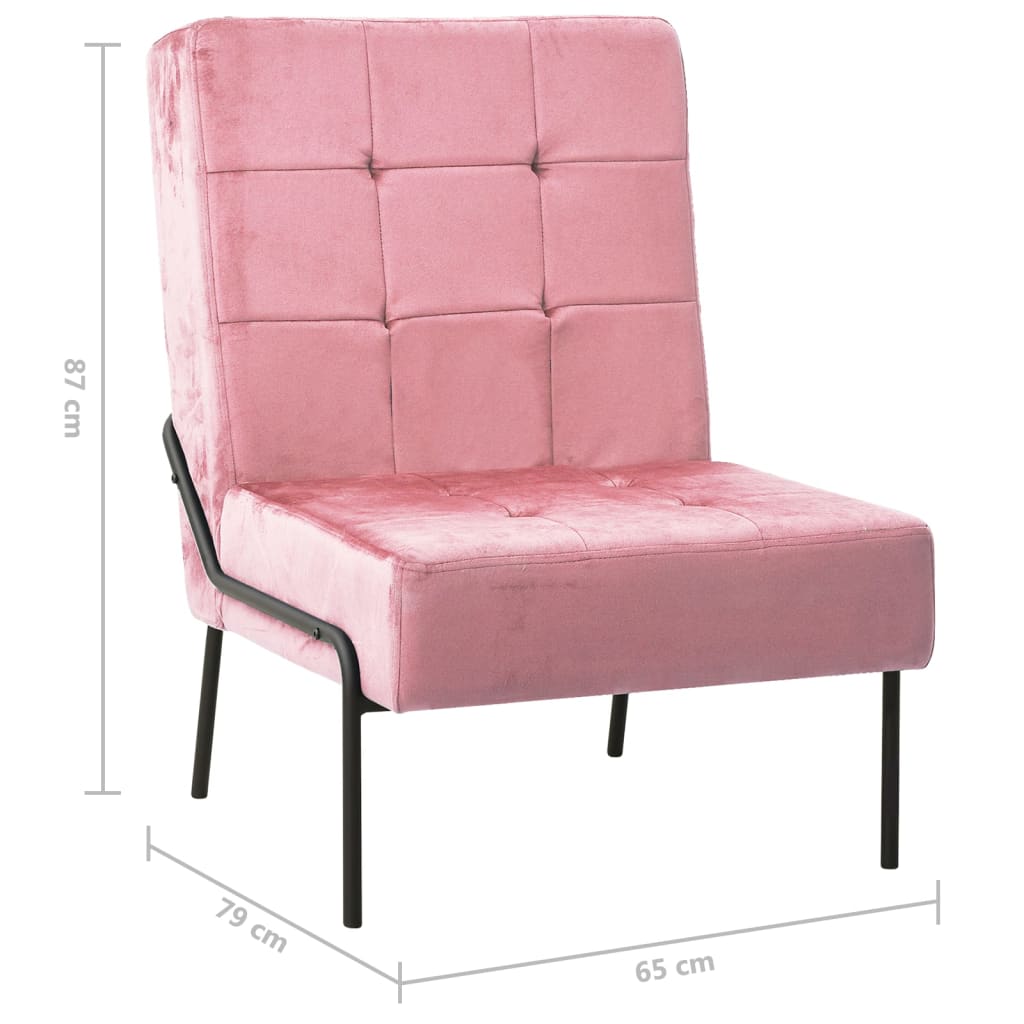 vidaXL Стол за релаксация, 65x79x87 см, розов, кадифе