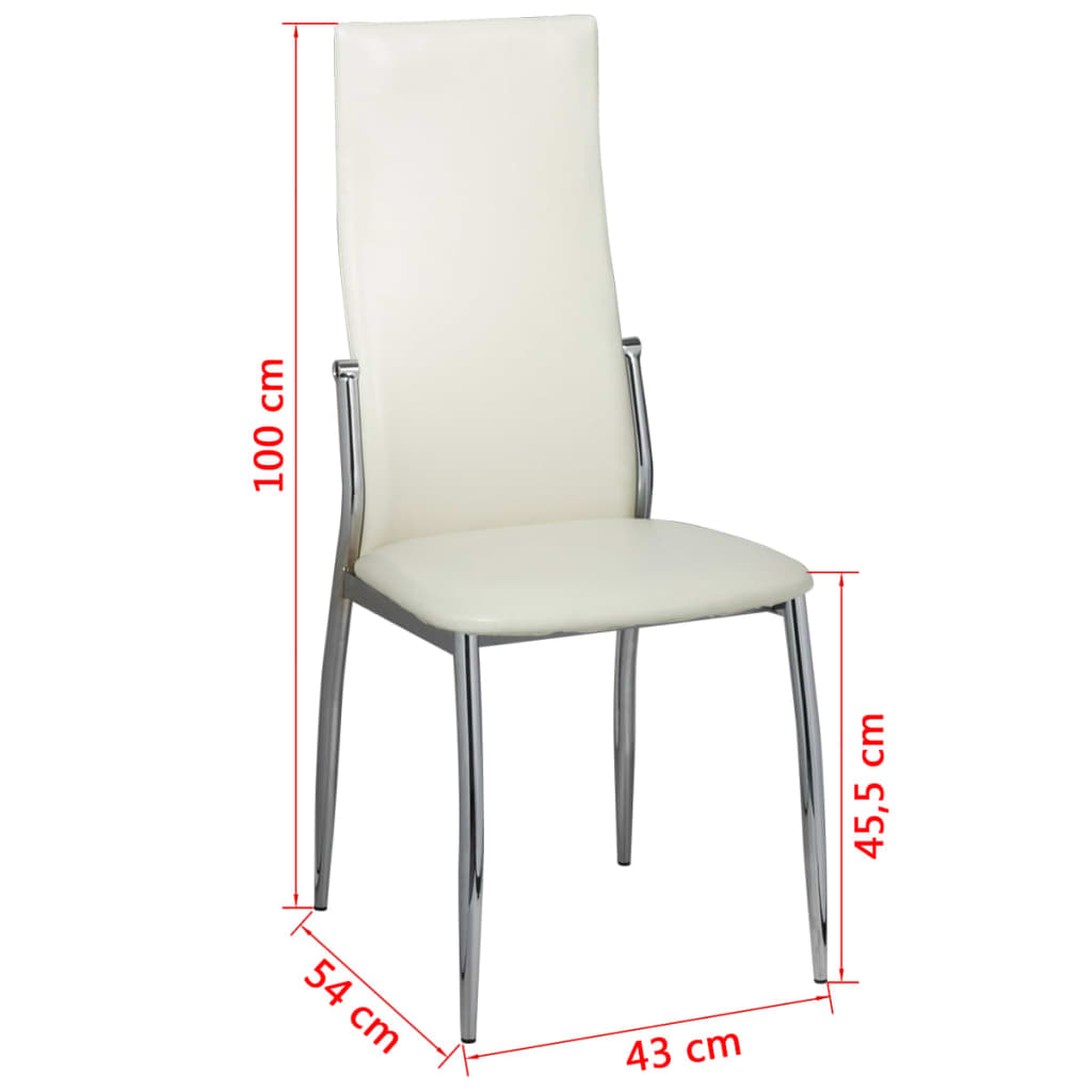 vidaXL Трапезни столове, 4 бр, бели, изкуствена кожа