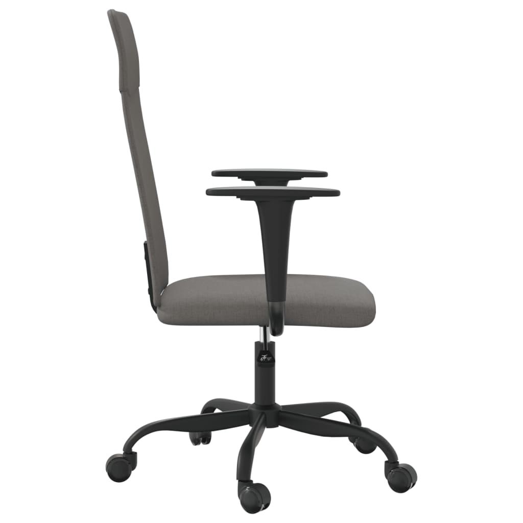 vidaXL Офис стол с регулируема височина, тъмносив, текстил