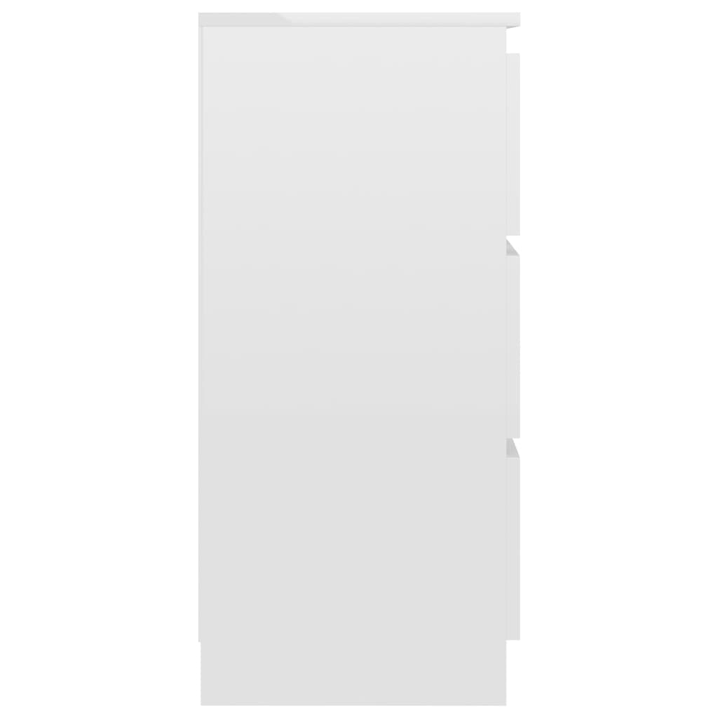 vidaXL Бюфет, бял гланц, 60x33,5x76 см, ПДЧ