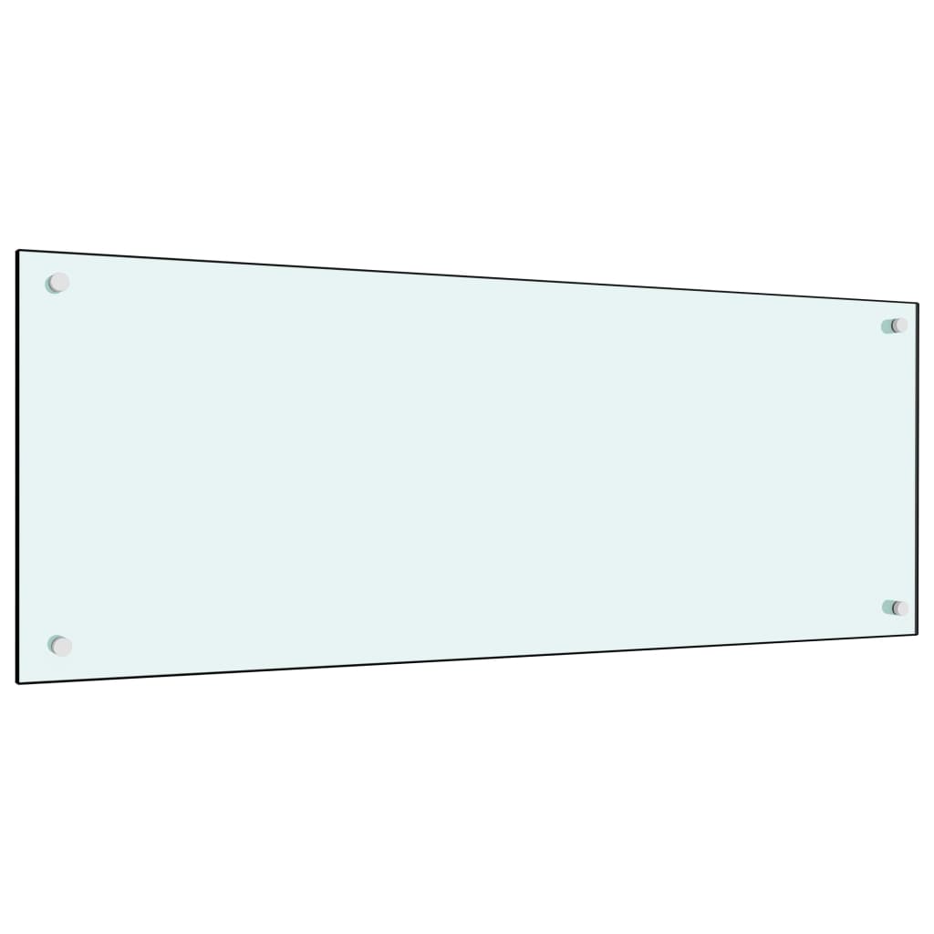 vidaXL Кухненски гръб, бял, 100x40 см, закалено стъкло