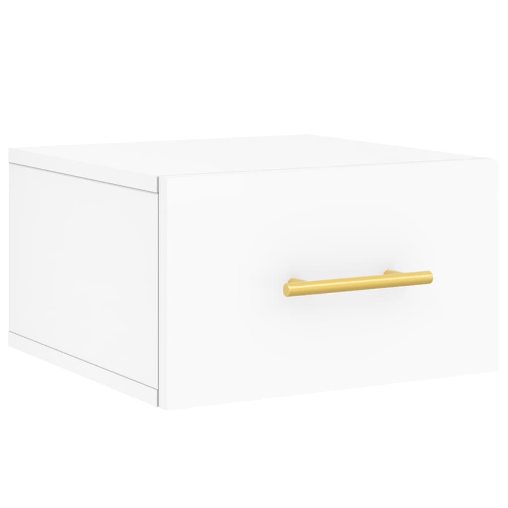 vidaXL Нощни шкафчета за стенен монтаж, 2 бр, бели, 35x35x20 см