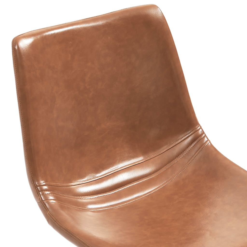vidaXL Трапезни столове, 4 бр, коняк, изкуствена кожа