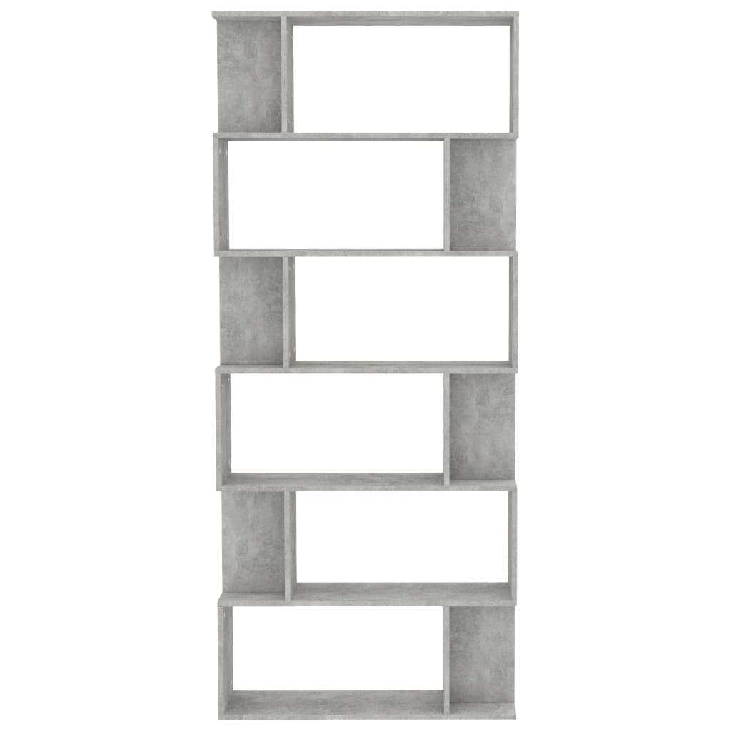 vidaXL Библиотека/разделител за стая, бетонно сива, 80x24x192 см, ПДЧ