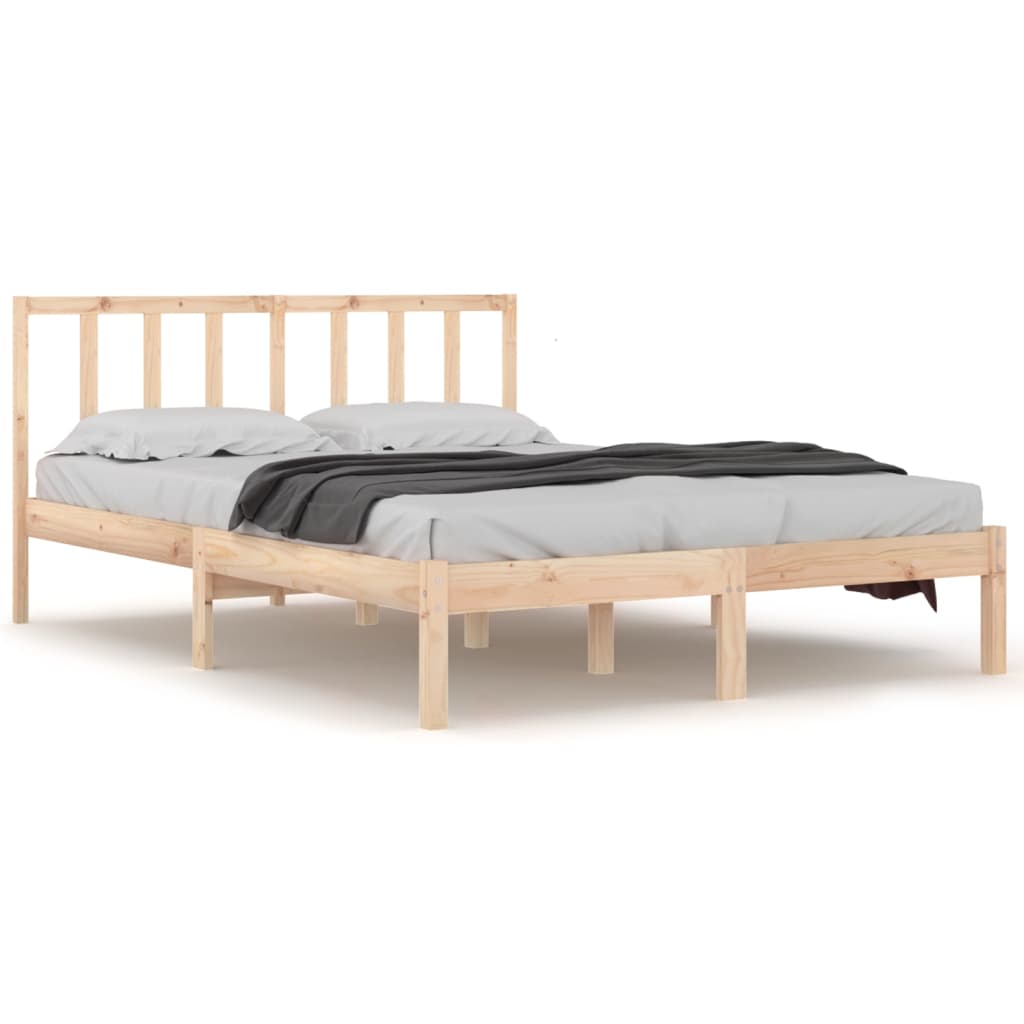 vidaXL Рамка за легло, масивно дърво бор, 120x190 см, Small Double