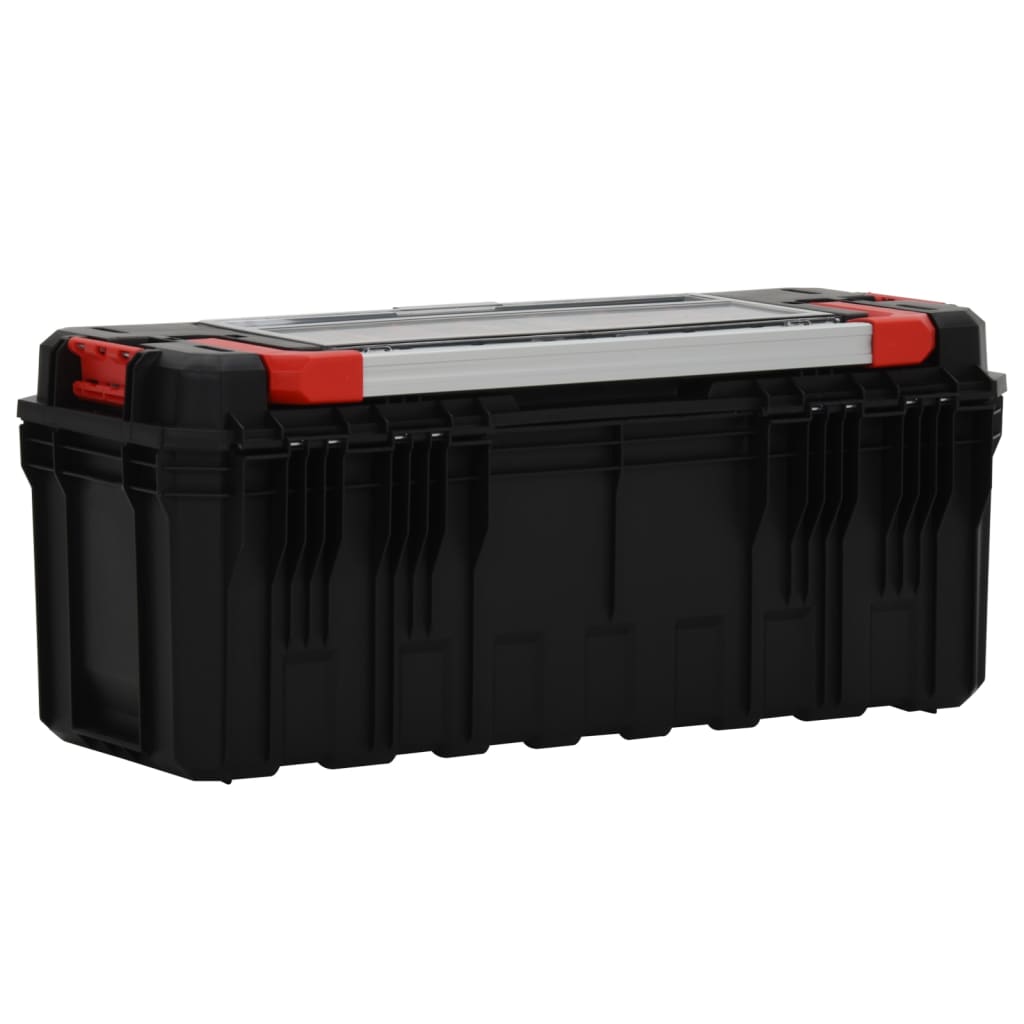 vidaXL Кутия за инструменти черно и червено 65x28x31,5 см