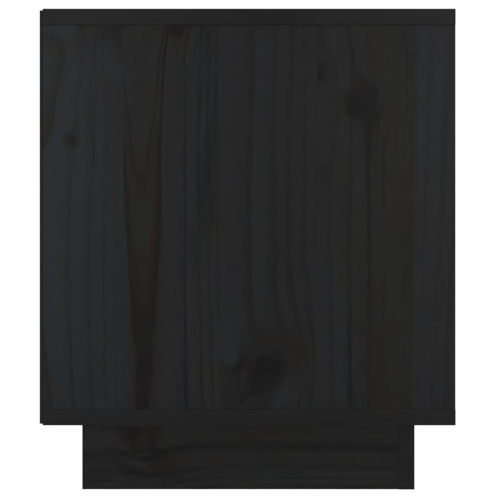 vidaXL Нощни шкафчета, 2 бр, черни, 40x34x40 см, борово дърво масив