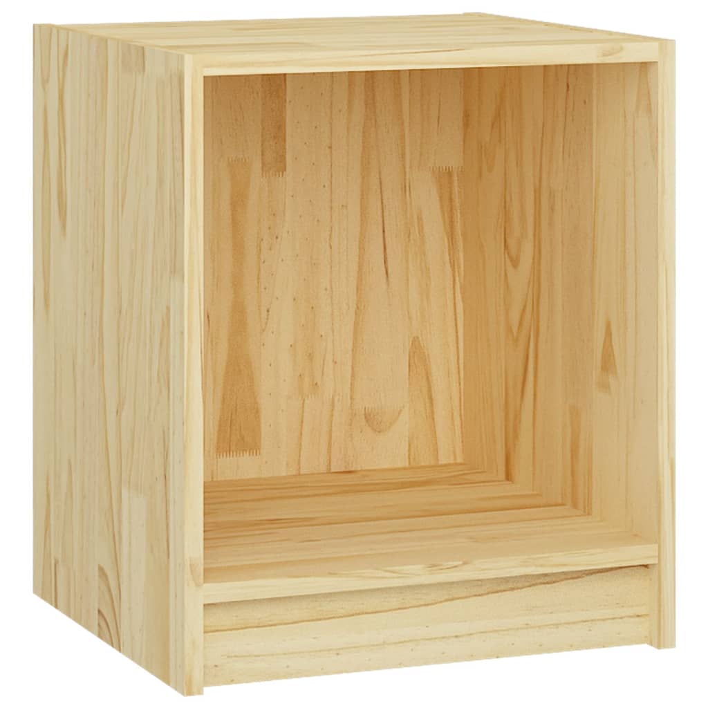vidaXL Нощно шкафче, 35,5x33,5x41,5 см, борово дърво масив