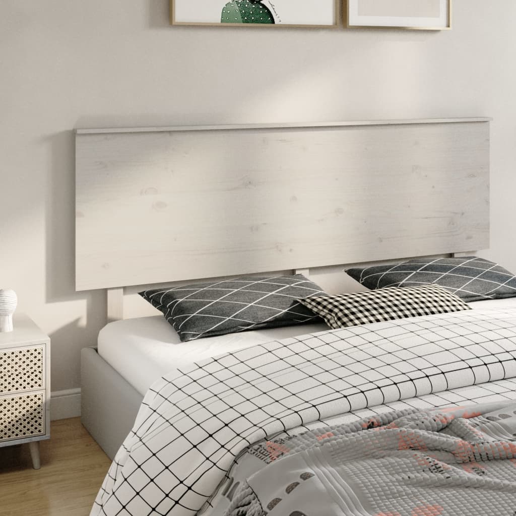 vidaXL Горна табла за легло, бяла, 184x6x82,5 см, бор масив