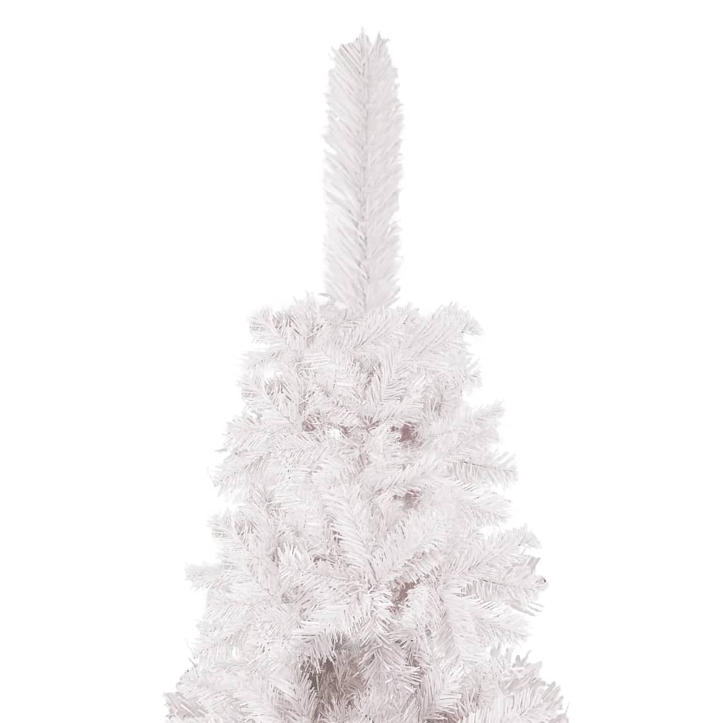 vidaXL Тънка коледна елха, бяла, 180 см