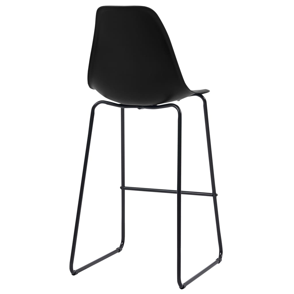 vidaXL Бар столове, 4 бр, черни, пластмаса