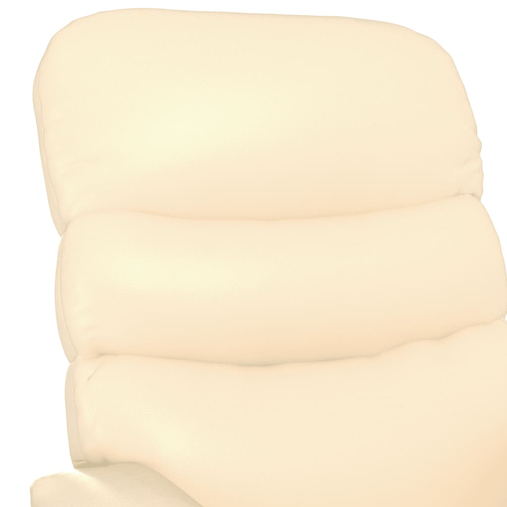 vidaXL Масажен стол, кремав, изкуствена кожа