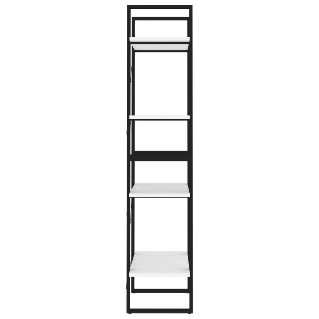 vidaXL 4-етажна библиотека, бяла, 60x30x140 см, ПДЧ