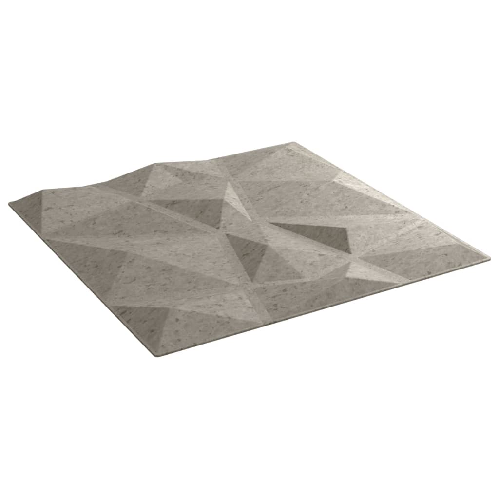 vidaXL Стенни панели 24 бр бетонно сиви 50x50 см XPS 6 м² диамант