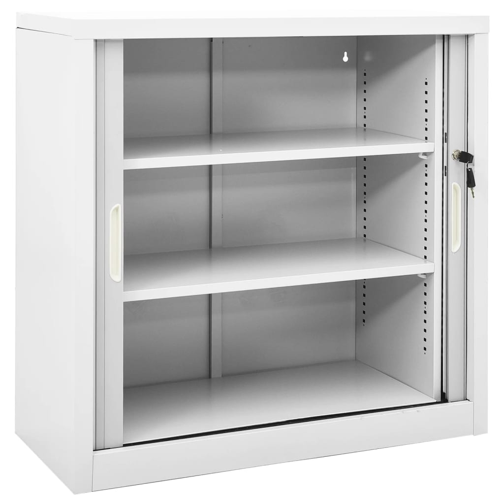vidaXL Шкаф с плъзгаща врата и плантер, сив, 90x40x113 см, стомана