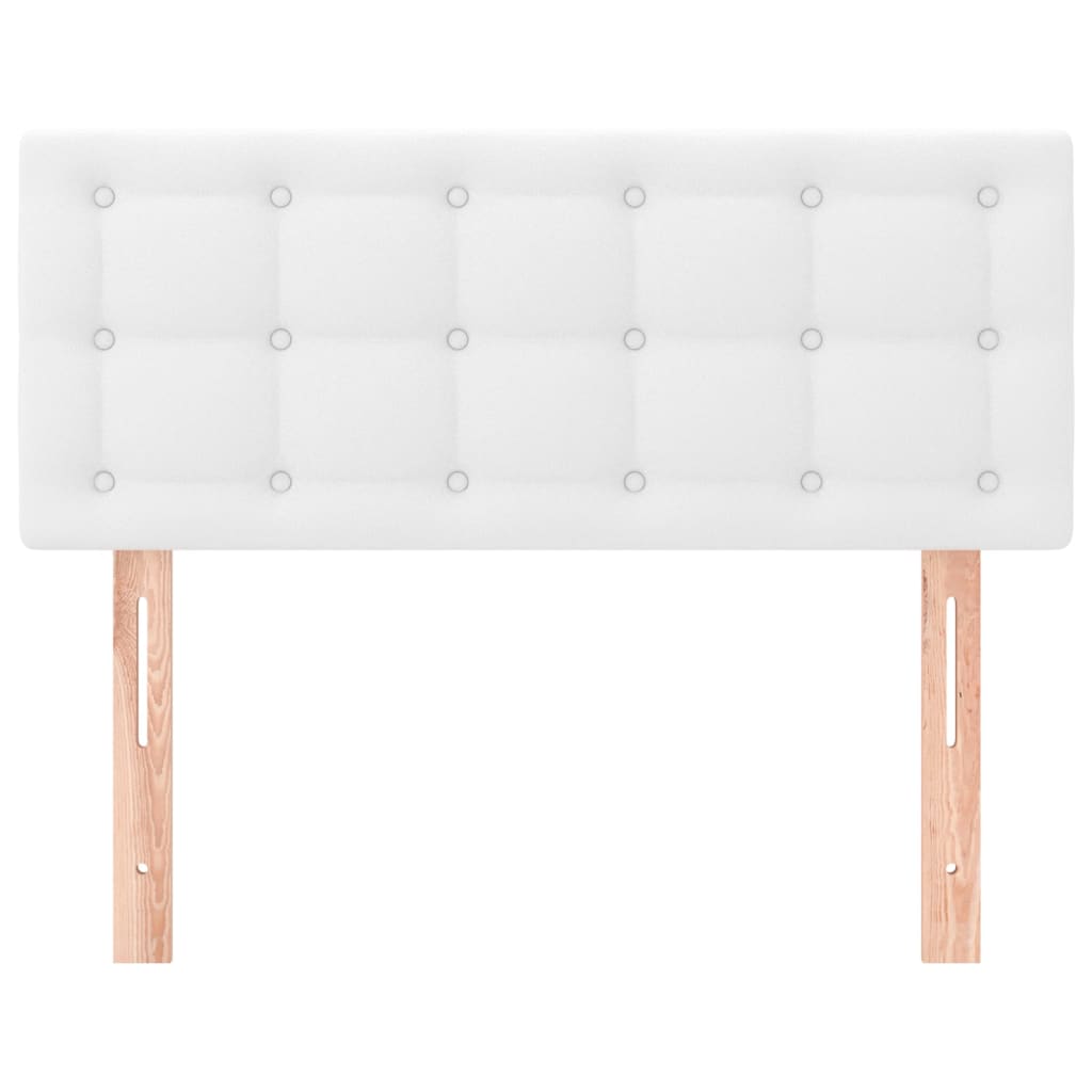 vidaXL Горна табла за легло, бяла, 100x5x78/88 см, изкуствена кожа