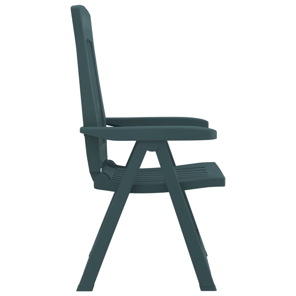 vidaXL Градински накланящи се столове, 2 бр, зелени, PP