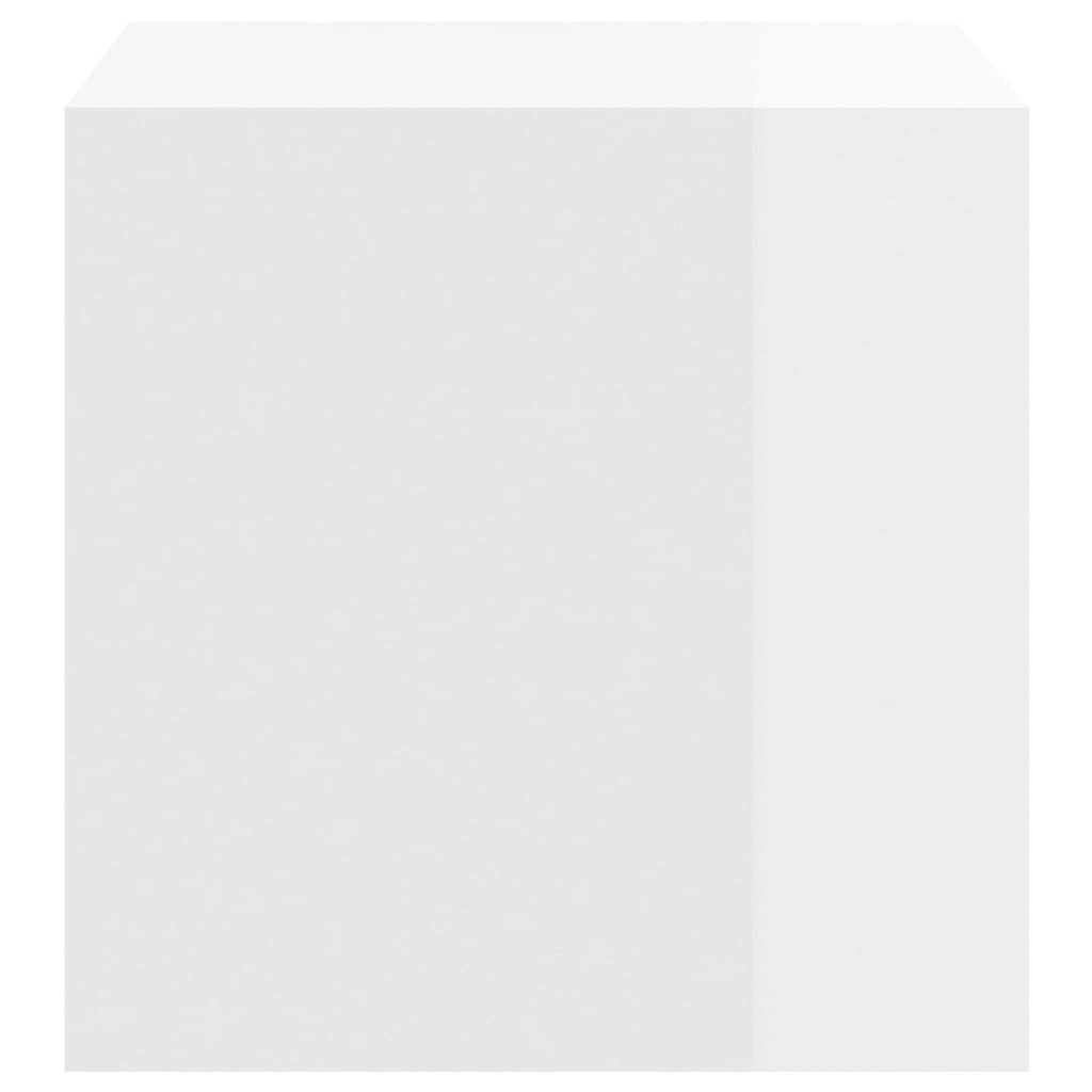 vidaXL Стенни шкафове, 2 бр, бял гланц, 37x37x37 см, ПДЧ