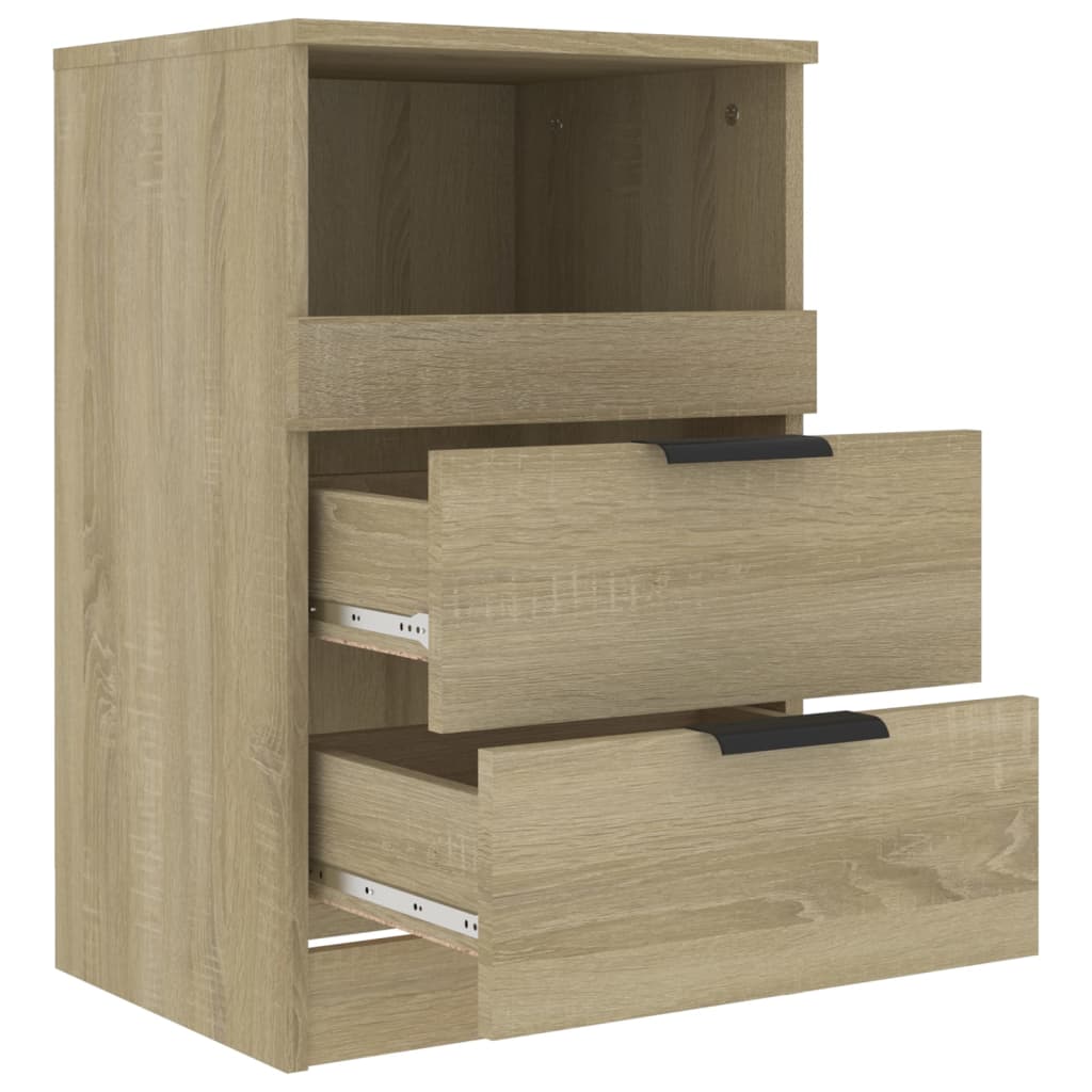 vidaXL Нощни шкафчета, 2 бр, сонома дъб, инженерно дърво