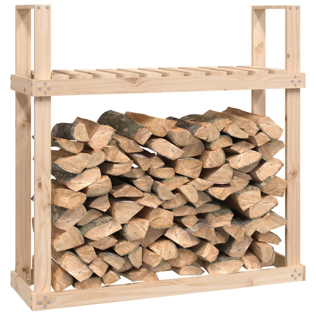 vidaXL Поставка за дърва за огрев 110x35x108,5 масивно дърво бор