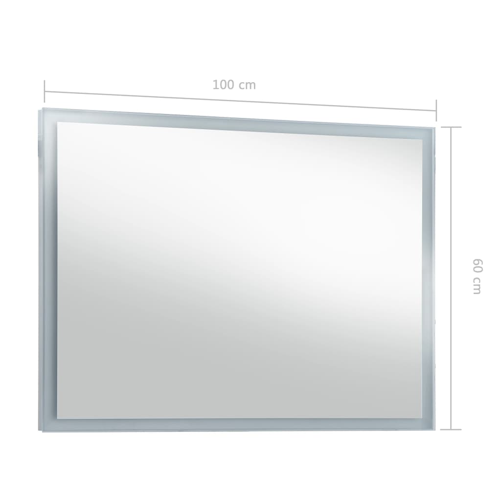 vidaXL LED стенно огледало за баня 100x60 см