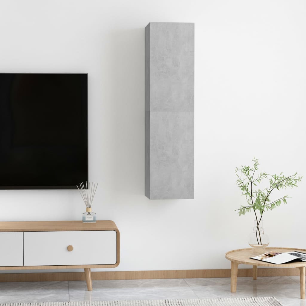 vidaXL ТВ шкафове, 2 бр, бетонно сиви, 30,5x30x60 см, ПДЧ