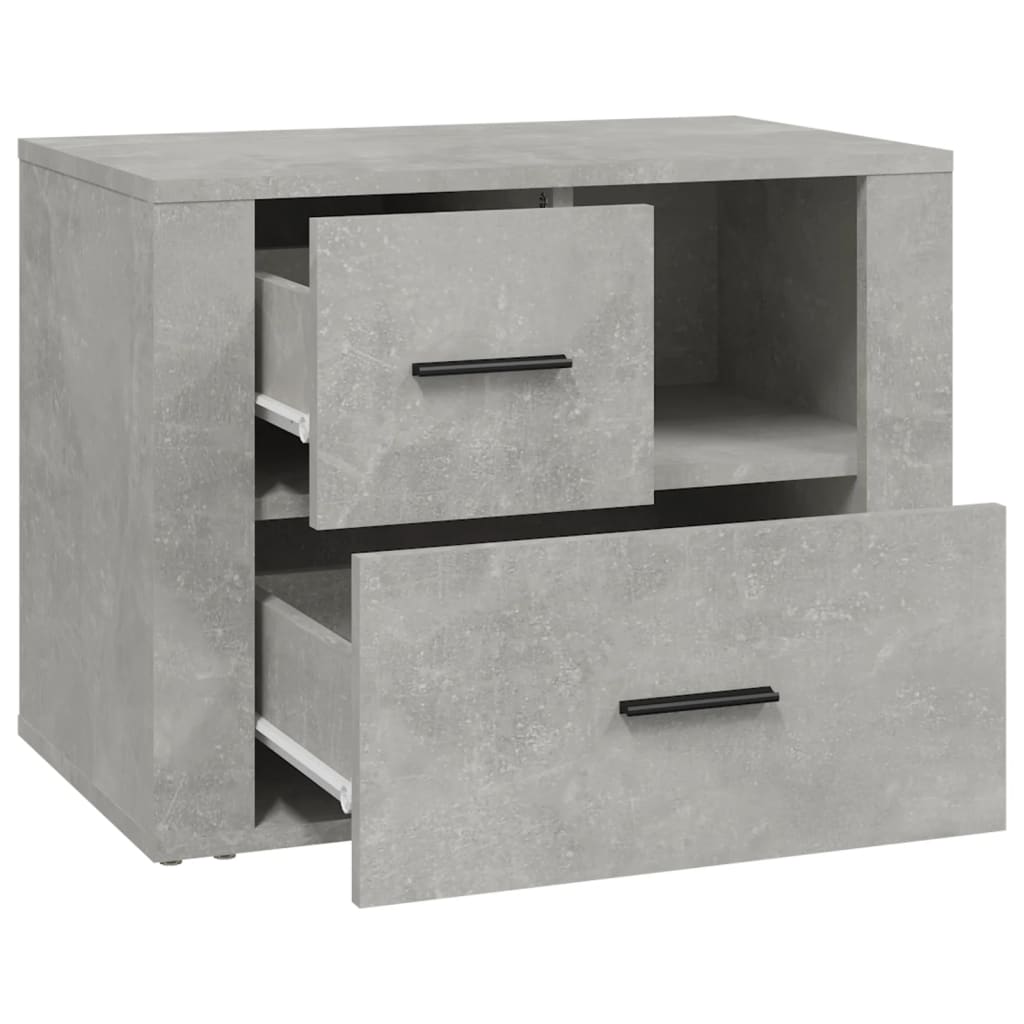 vidaXL Нощно шкафче, сиво, 60x36x45 см, инженерно дърво
