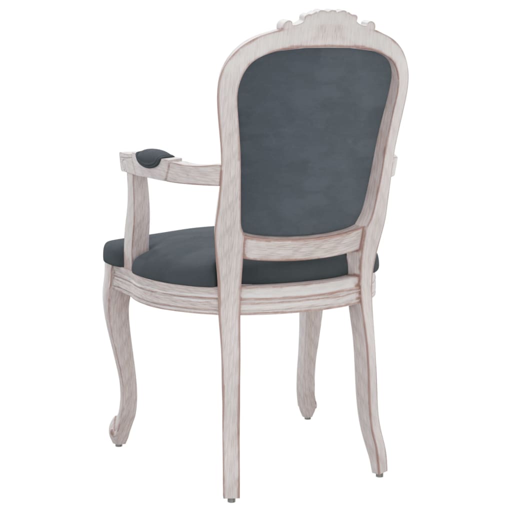 vidaXL Трапезни столове, 2 бр, тъмносиви, 62x59,5x100,5 см, кадифе