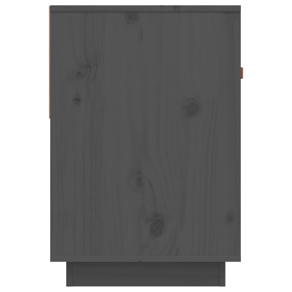 vidaXL ТВ шкаф, сив, 90x40x60 см, бор масив