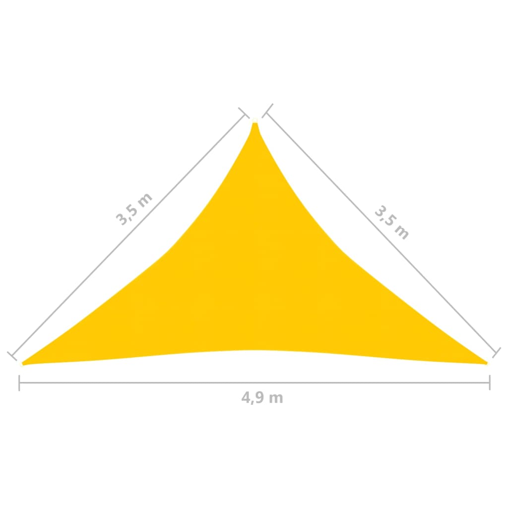 vidaXL Платно-сенник, 160 г/м², жълто, 3,5x3,5x4,9 м, HDPE