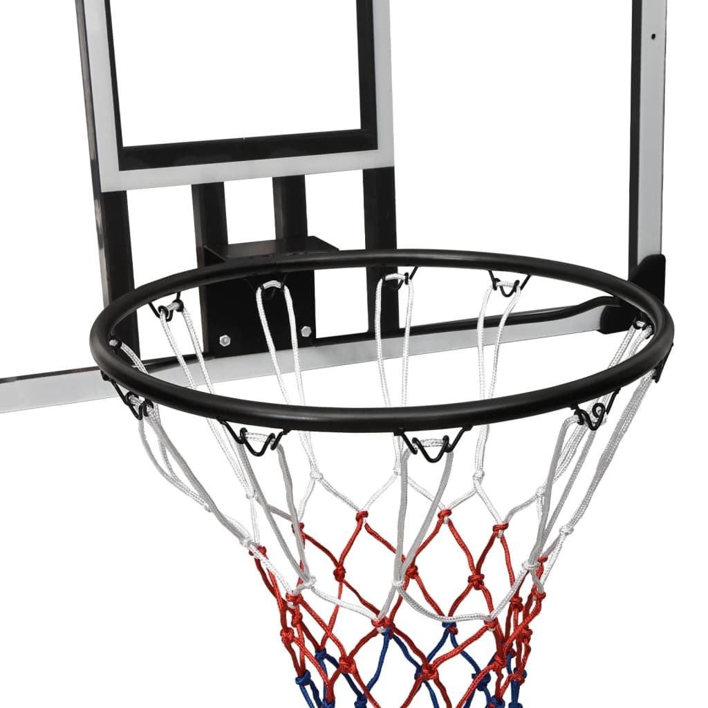 vidaXL Баскетболно табло, прозрачно, 90x60x2,5 см, поликарбонат