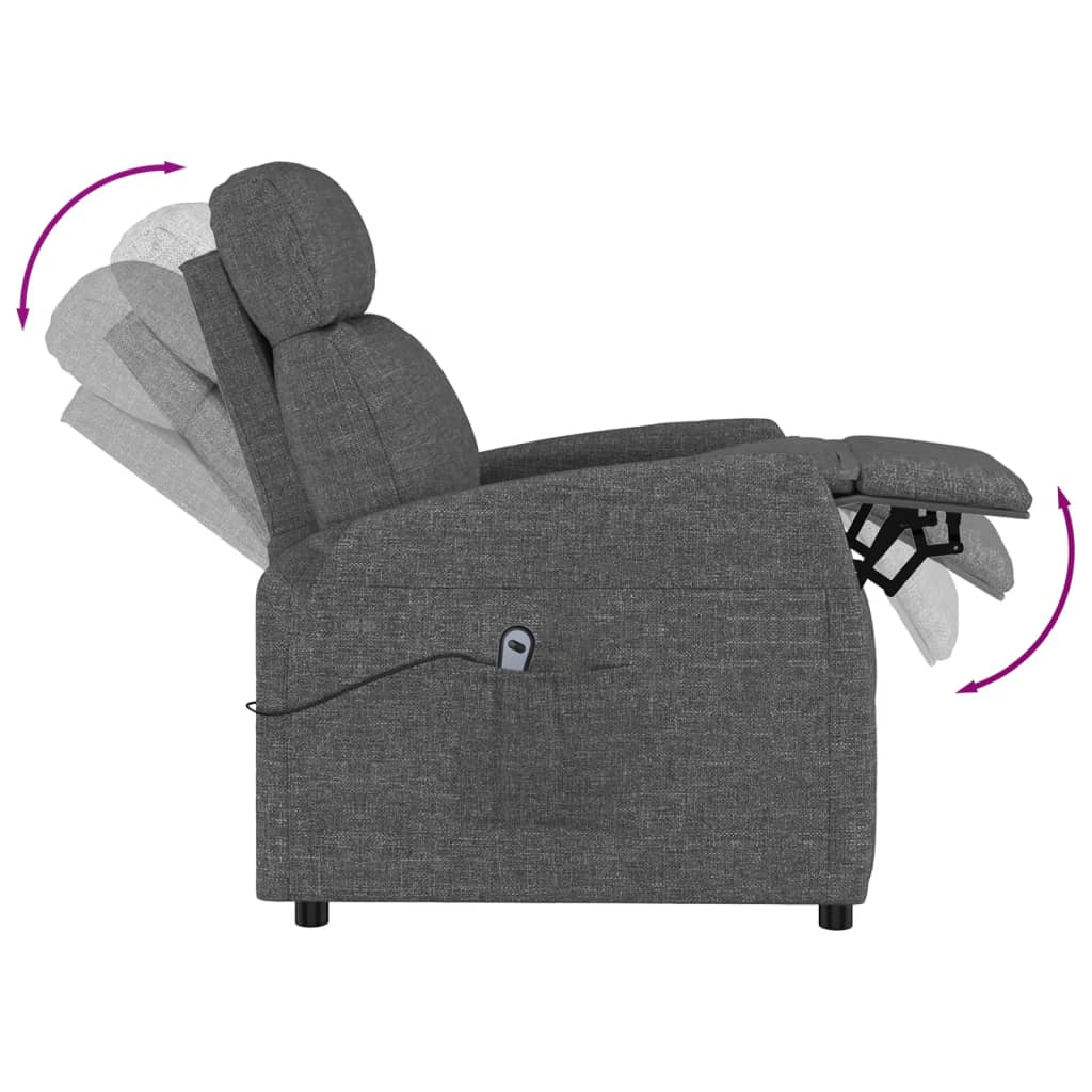 vidaXL Изправящ стол, тъмносив, текстил
