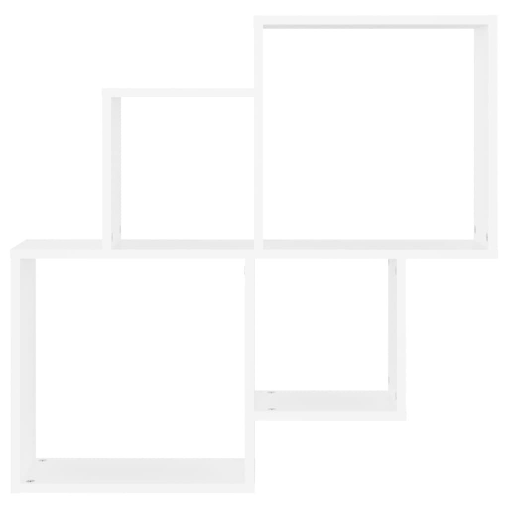 vidaXL Стенен кубичен рафт, бял, 80x15x78,5 см, ПДЧ