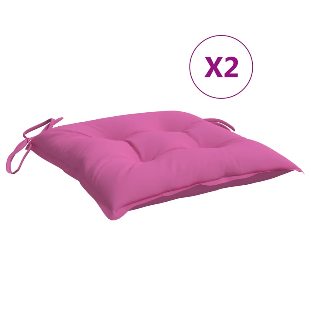 vidaXL Възглавници за столове, 4 бр, розови, 40x40x7 см, плат