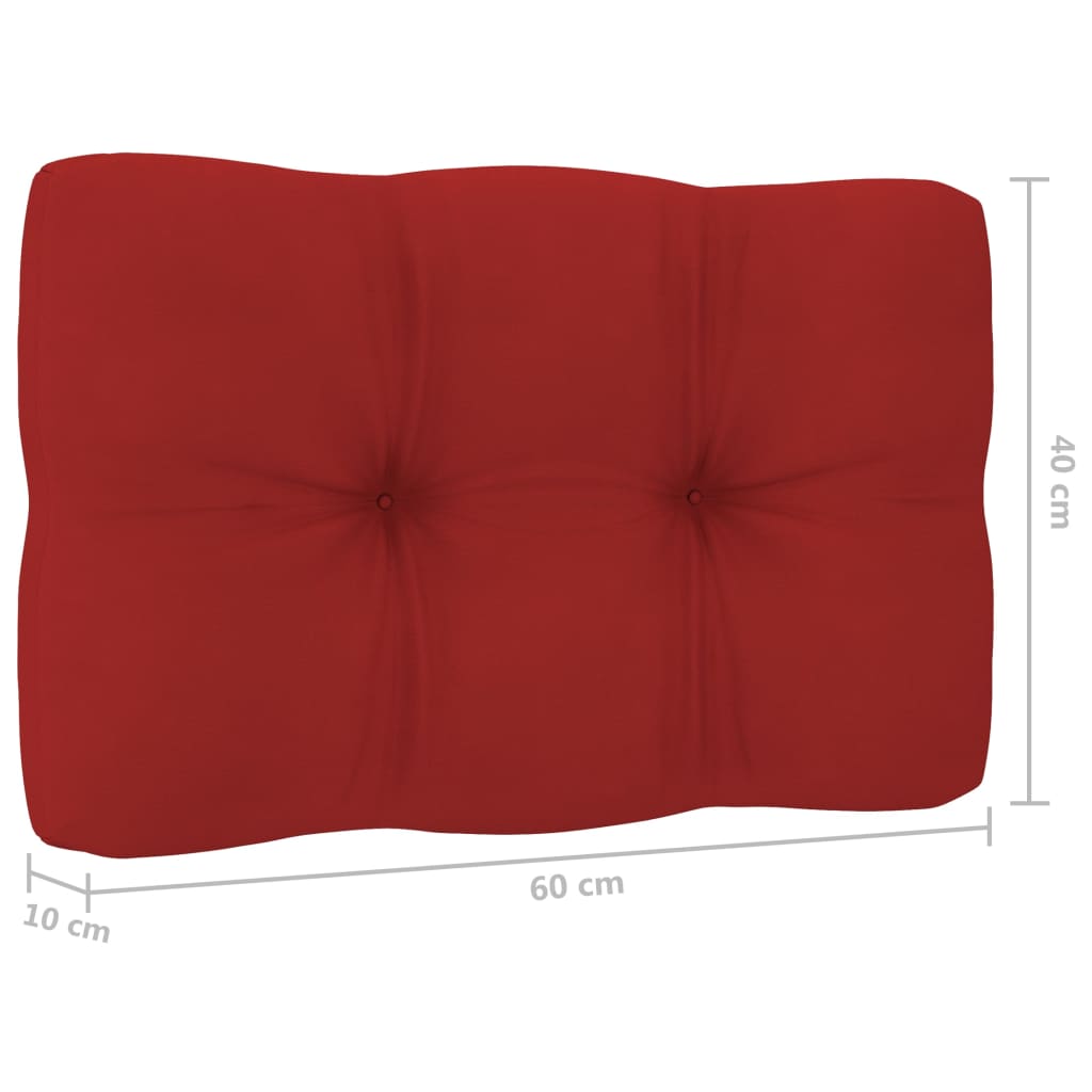 vidaXL Градински стол с червени възглавници импрегниран бор